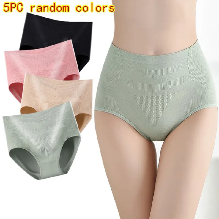 5PC colors random Woman's panties High waist shaping antibacterial panties  ladies tummy tuck buttock lifting seamless underwear girls briefs lingerie