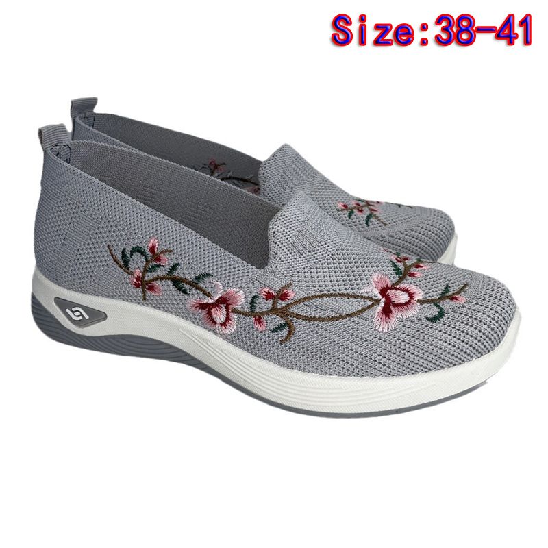Size 38-41 Women's shoes mother walking shoes students sneakers embroidered gym girls travel shoes ladies mesh sport casual fashion running shoes
