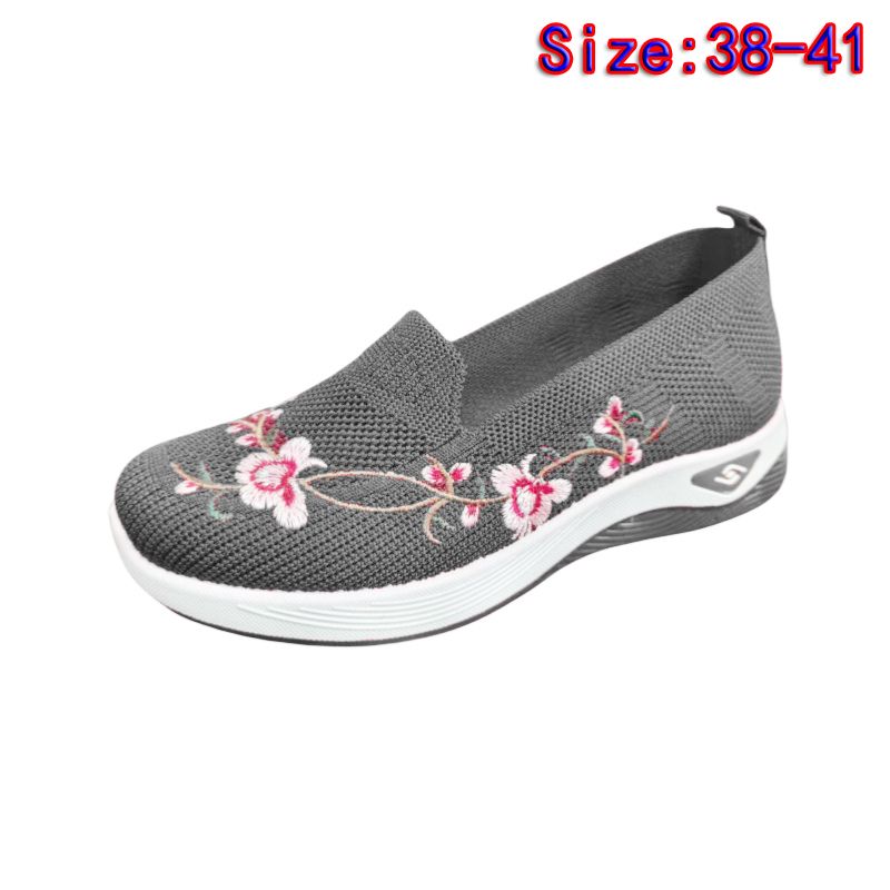 Size 38-41 Women's shoes mother walking shoes students sneakers embroidered gym girls travel shoes ladies mesh sport casual fashion running shoes