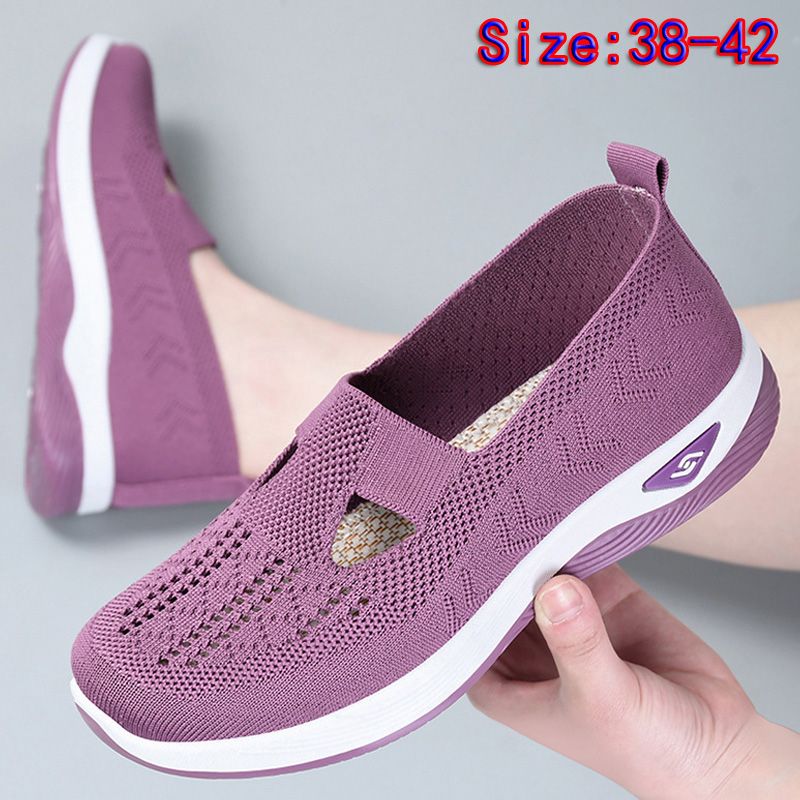Size 38-42 Women's running shoes single shoes ladies' soft soled casual shoes girls' athletic mesh shoes students Yoga shoes driving shoes Mom gym shoes sneaker