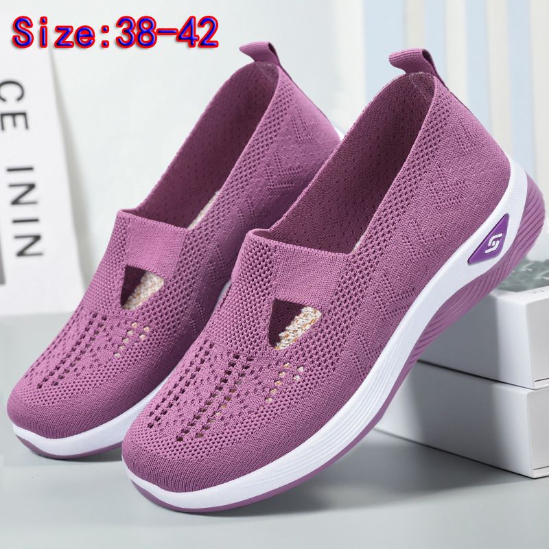 Size 38-42 Women's running shoes single shoes ladies' soft soled casual shoes girls' athletic mesh shoes students Yoga shoes driving shoes Mom gym shoes sneaker