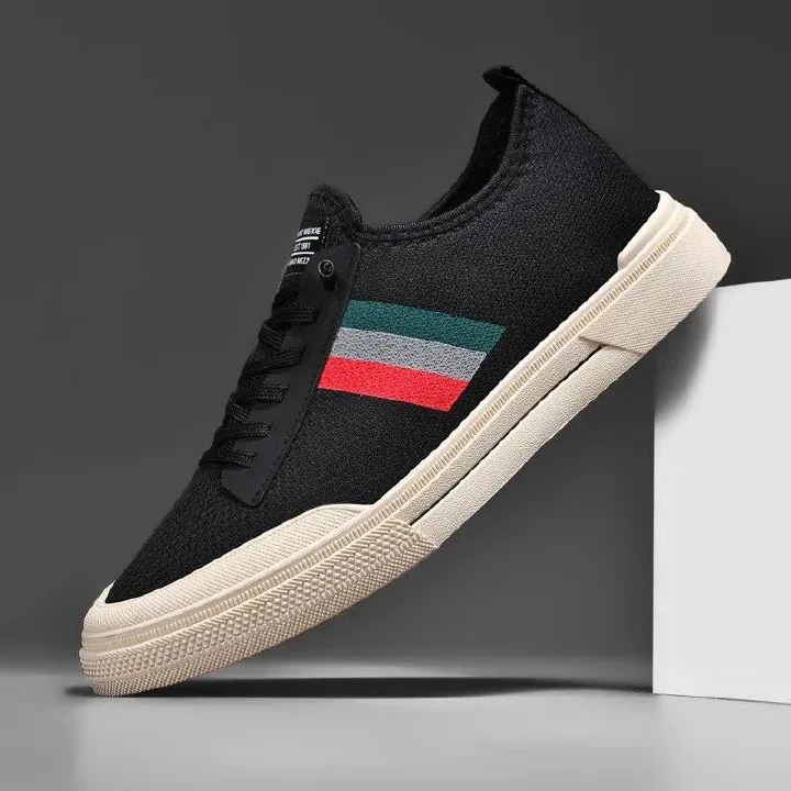 Thor Men's casual clothes single shoes boys loafers students running shoes Dad sports shoes driving shoes espadrille shoes flats black