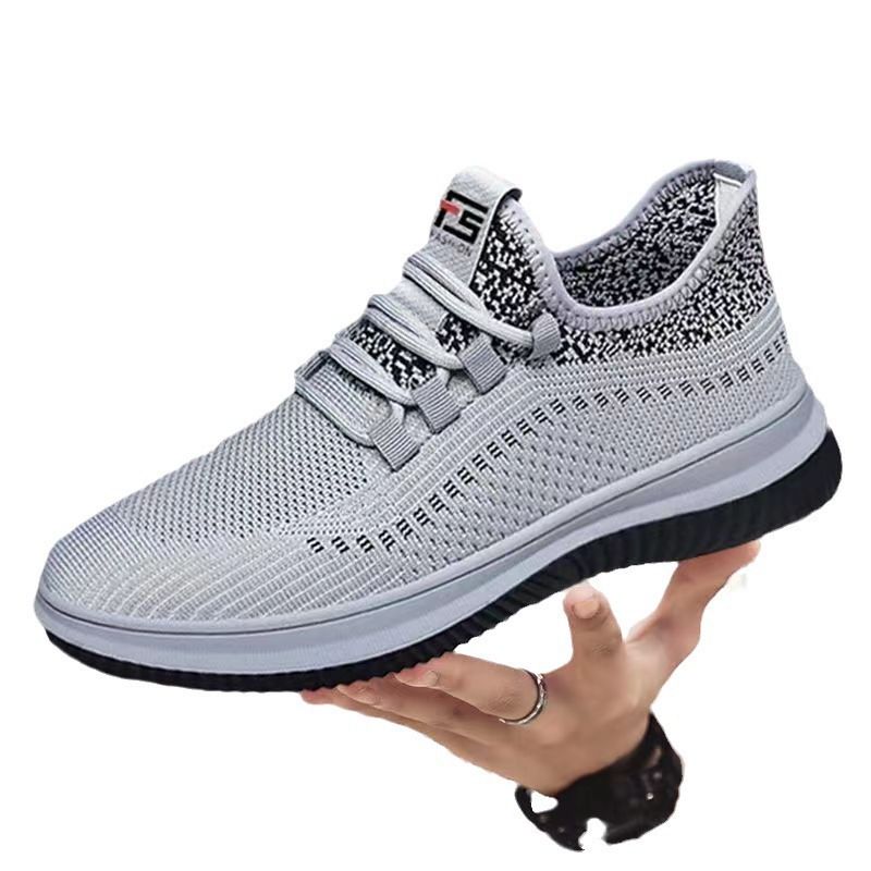 Men's fly weaving shoes Boys sports breathable comfortable sneakers Students casual men's shoes running shoe athletic driving shoes