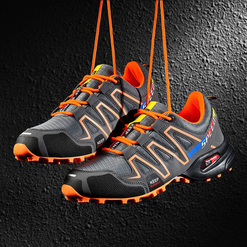 Thor Men's shoes sports shoes Boys Athletic running shoes students fashion sneakers Driving shoes walking shoes gym shoes grey
+  orange