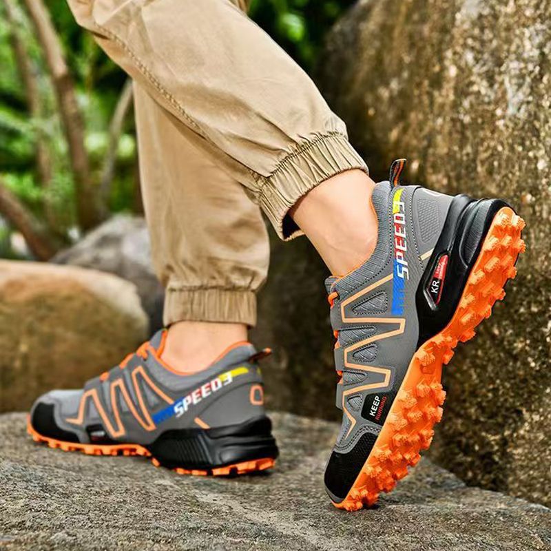 Thor Men's shoes sports shoes Boys Athletic running shoes students fashion sneakers Driving shoes walking shoes gym shoes grey
+  orange