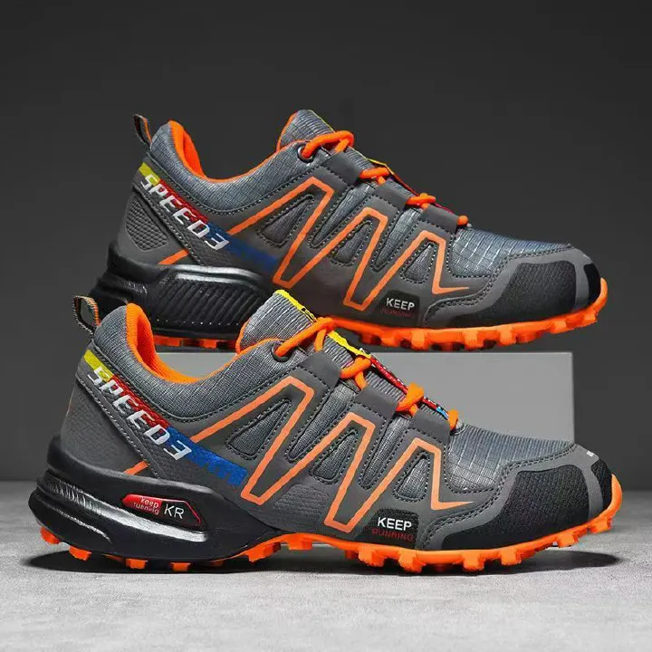Thor Men's shoes sports shoes Boys Athletic running shoes students fashion sneakers Driving shoes walking shoes gym shoes grey
+  orange