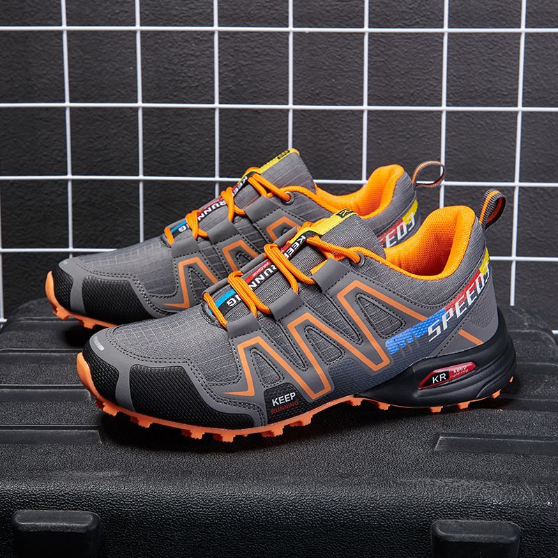 Thor Men's shoes sports shoes Boys Athletic running shoes students fashion sneakers Driving shoes walking shoes gym shoes grey
+  orange