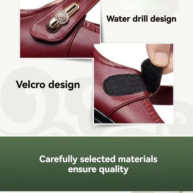 Thor size 38-42 women's PU artificial leather work black  heels shoes ladies single shoes girls' wedge heels soft soled work Shoes Mom anti-slip shoes