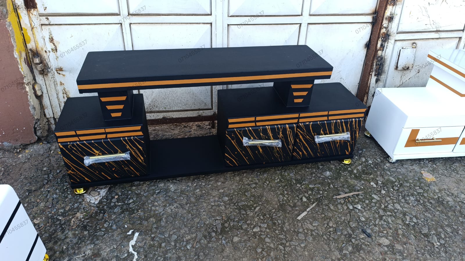 High Quality Black Modern TV Stand With LED Lights 5FT Long Can Fit upto 55 Inch TV  Stylish Storage Cabinet For Living Room  PLUS Free 4-Way Extension