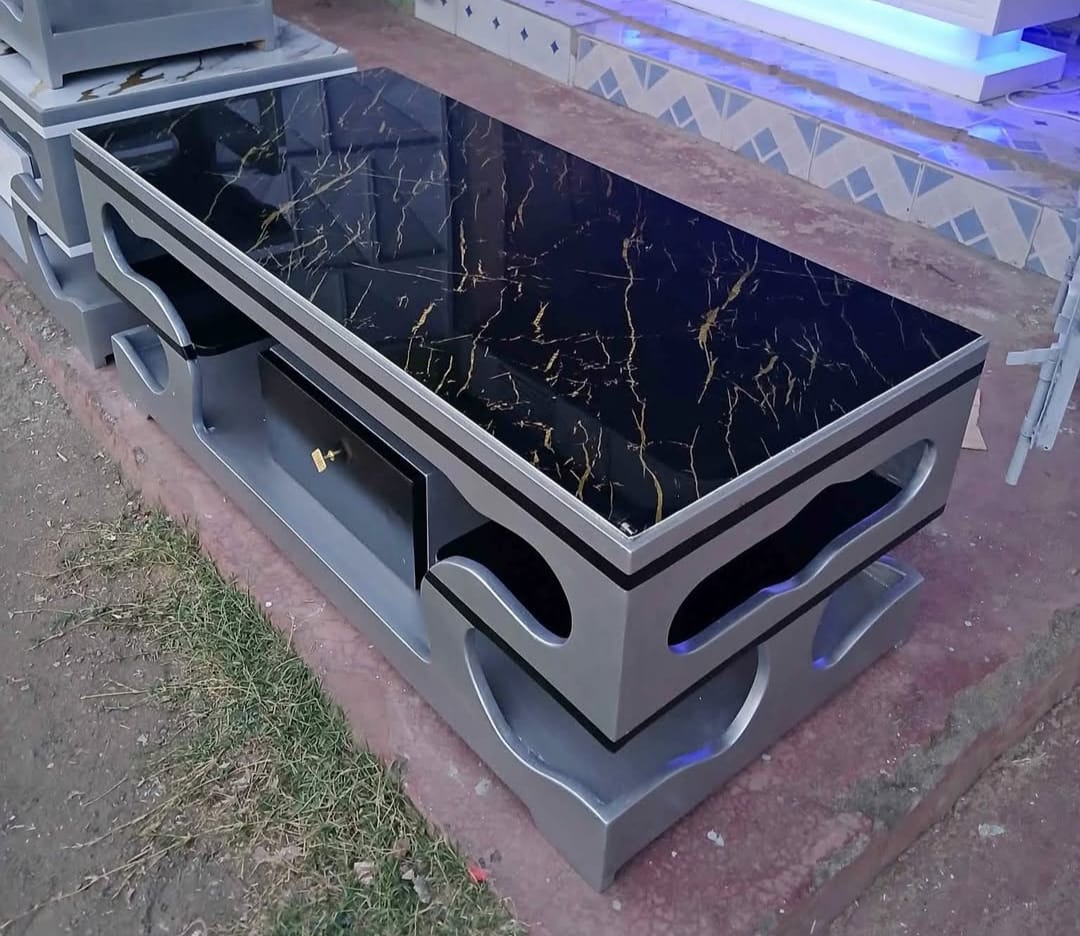 【Promotion】 Modern Marble Top Coffee Table Elegant 4ft by 2 ft With Drawers for Living Room (Black and Gray) and (White)