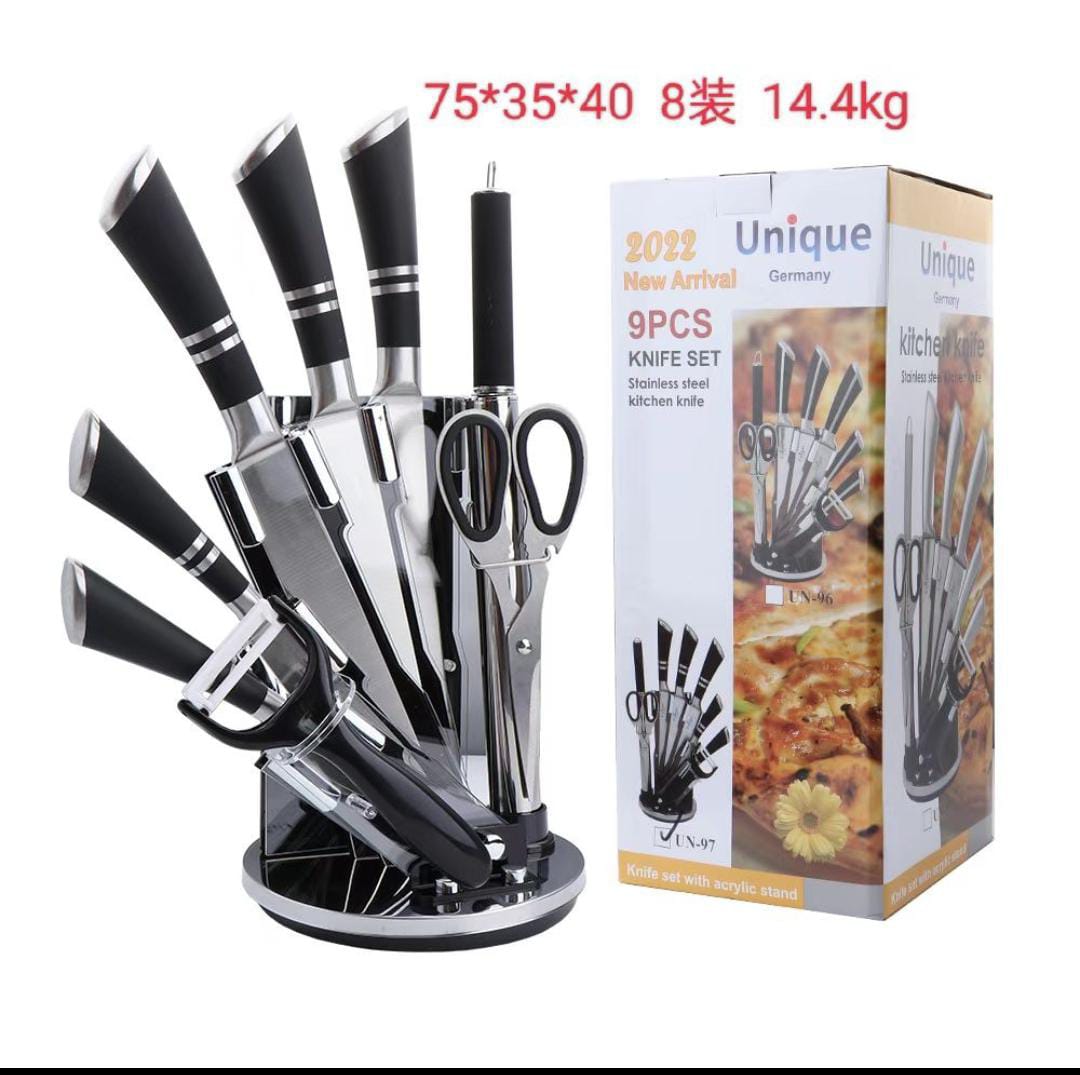 9pcs High Quality Unique Kitchen Knife Set