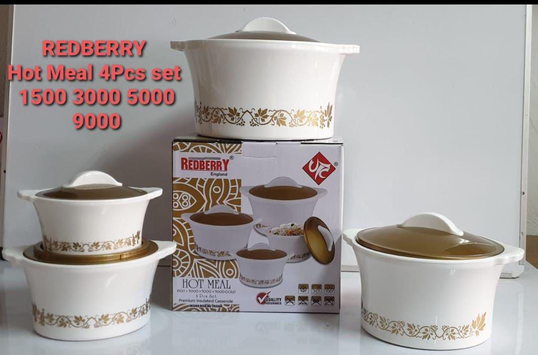 Set of 4pcs high Quality big sized insulated Elegant Kitchen Hotpots with the capacity of 1.5 litres/3 litres/5litres/ and 9 litres