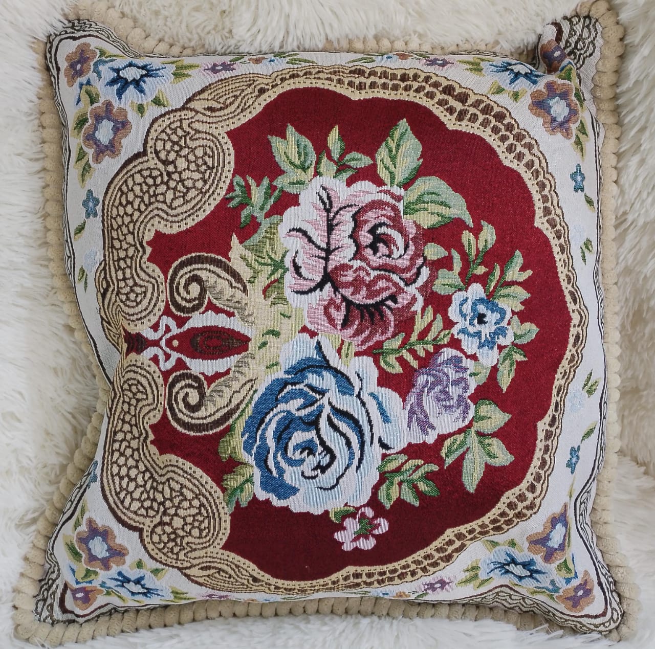 Set of 6pcs compete Silk throw pillows cases and 6pcs fibre filled throw pillows