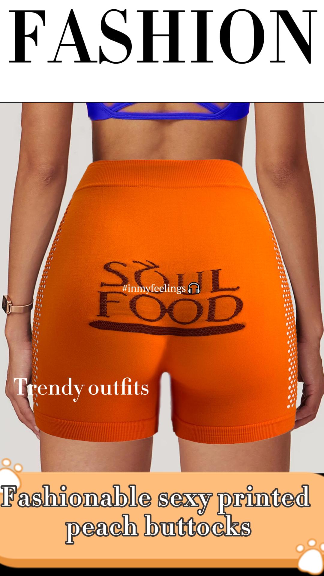 Sexy Girls Summer Fashion Outfits Sexy Skinny Shorts For Summer 2024 With Graphic Print And Peach Hips