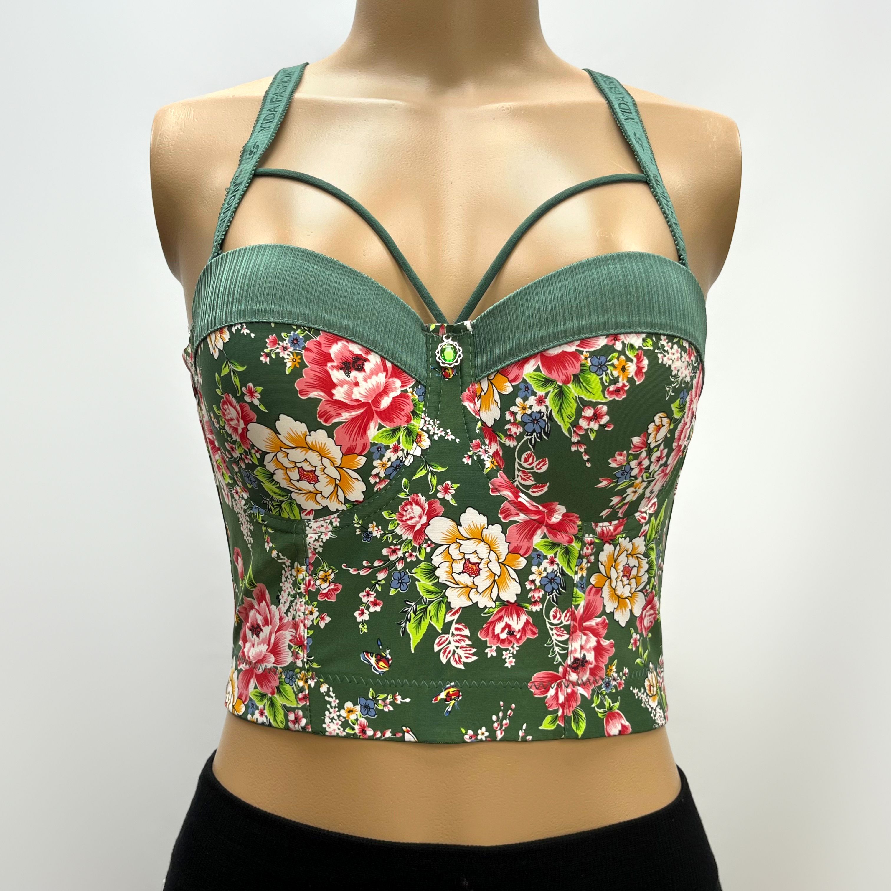 Summer 2024 Girls Sexy Beach Resort Style Fashion Print Sexy Bandeau Vest Bra