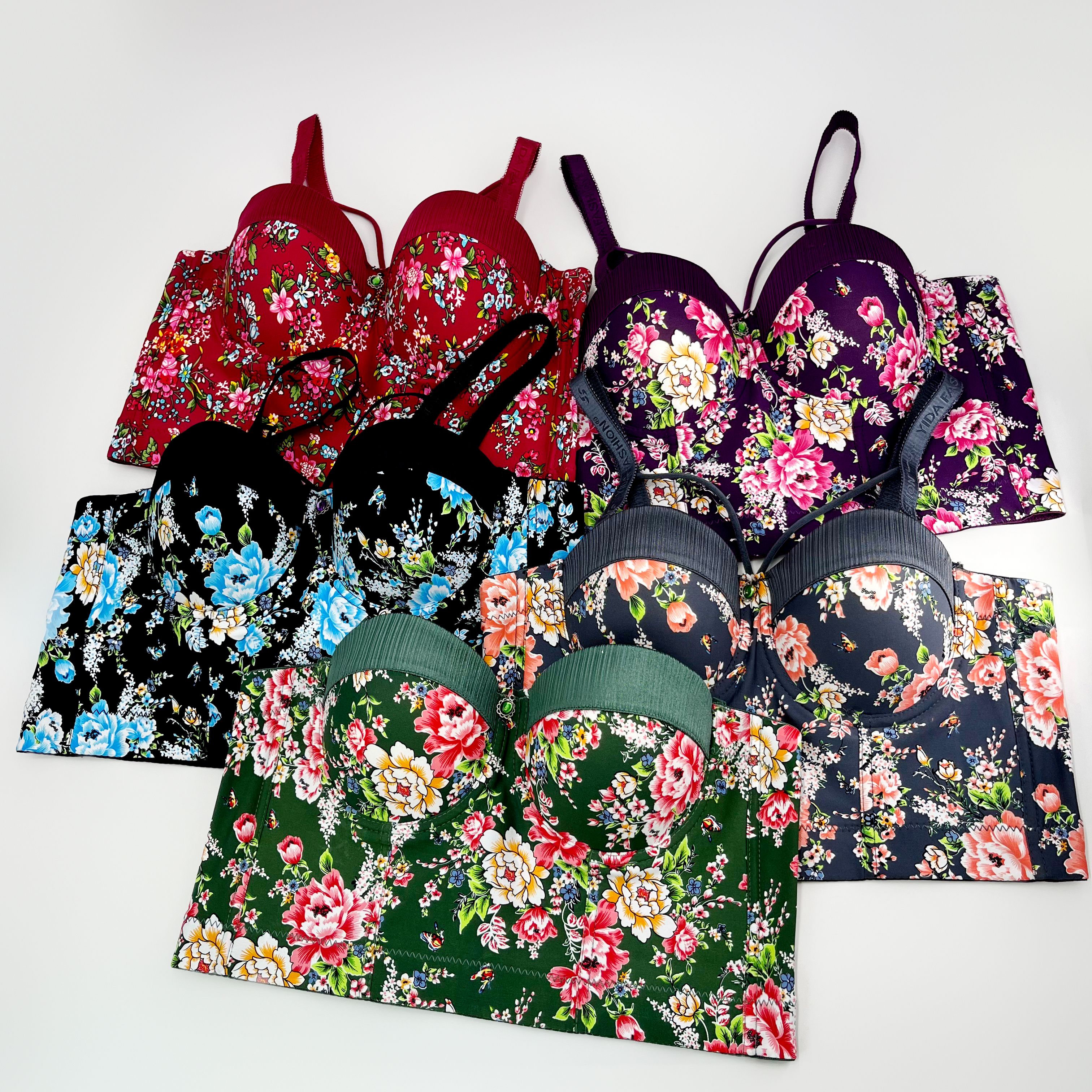 Summer 2024 Girls Sexy Beach Resort Style Fashion Print Sexy Bandeau Vest Bra
