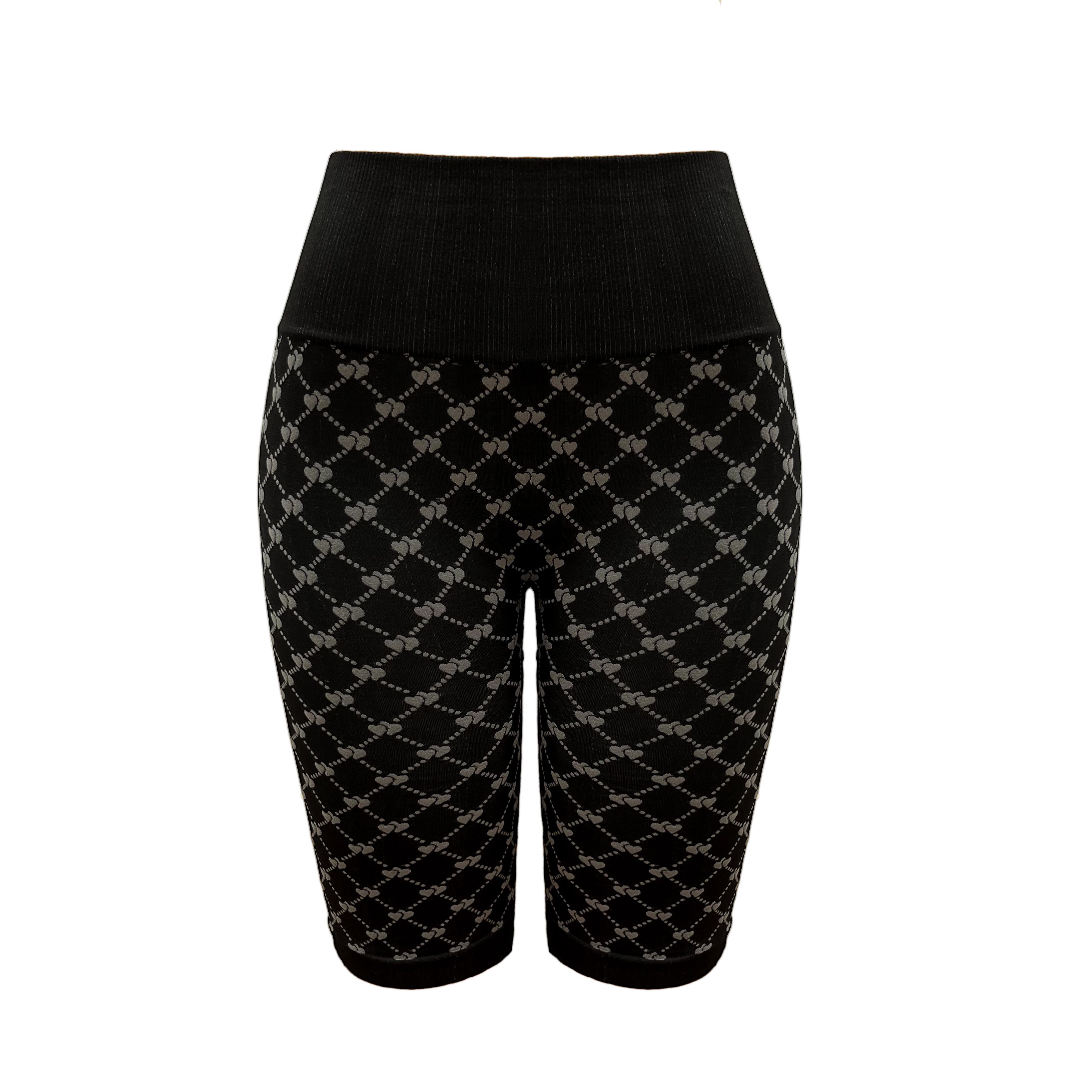 European And American Style High-Waisted Belly And Hip Lifting Love Pattern Fitness Breathable And Quick-Drying Sports Leggings