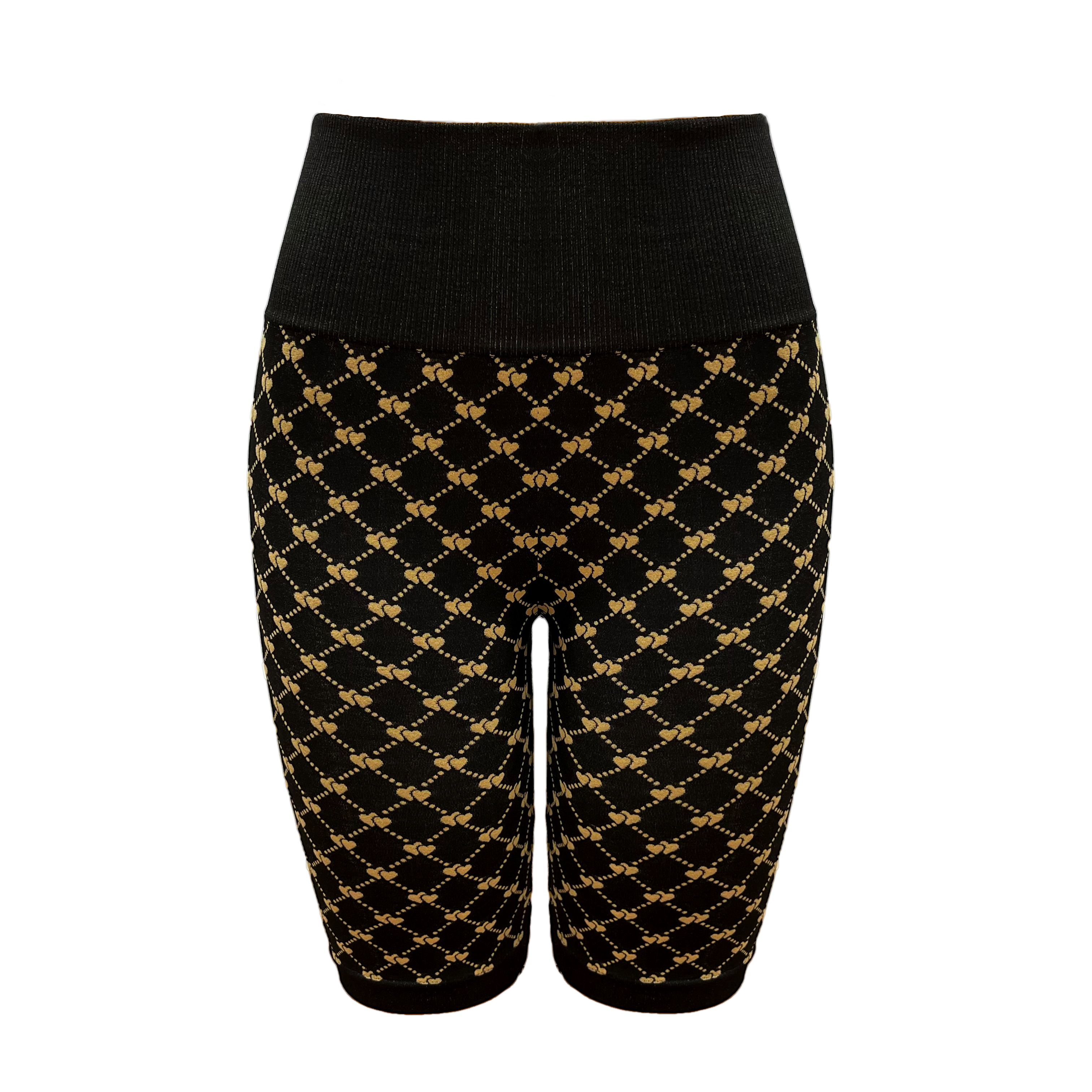 European And American Style High-Waisted Belly And Hip Lifting Love Pattern Fitness Breathable And Quick-Drying Sports Leggings