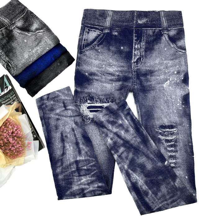 High Stretch Tight Denim Patterned Printed Pants High quality Sports Legging