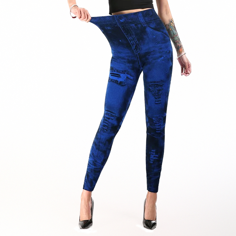High Stretch Tight Denim Patterned Printed Pants High quality Sports Legging