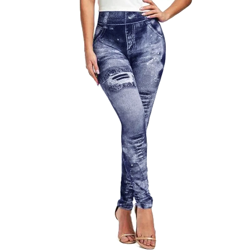 High Stretch Tight Denim Patterned Printed Pants High quality Sports Legging