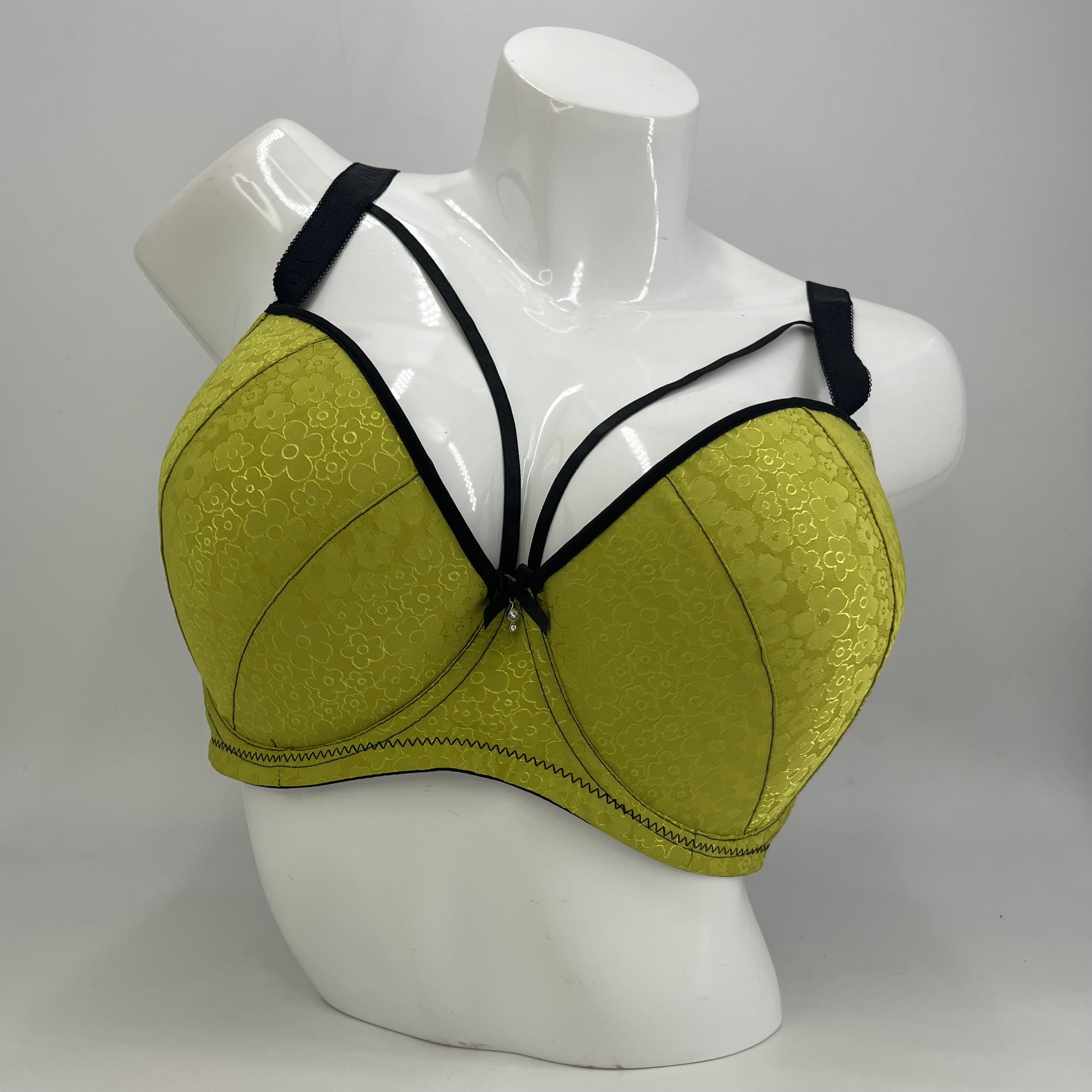 UK Sexy Breast Push-up Bra Adjusted-straps Fashionable Printed With Bone Bra For Woman Big Thin Cup