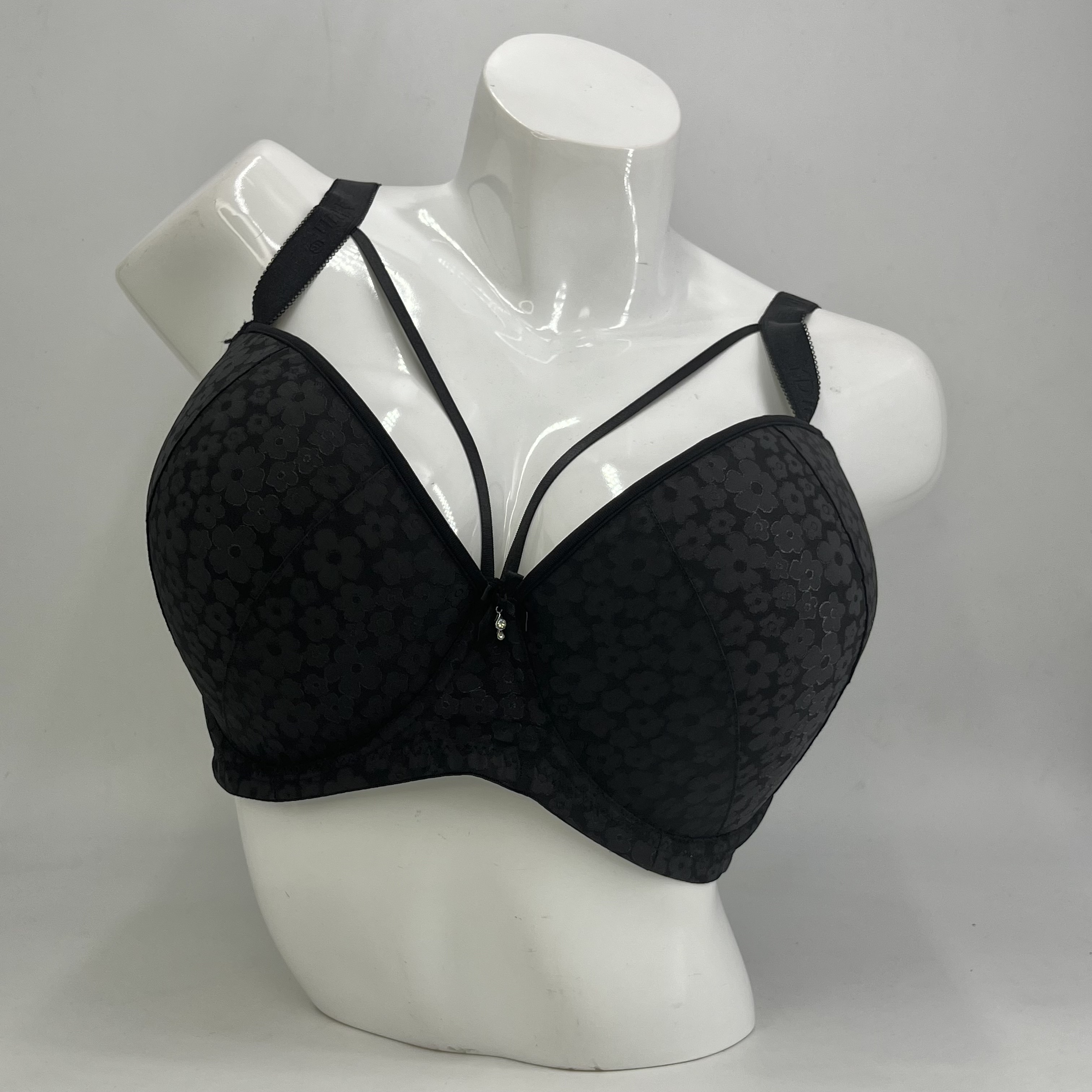 UK Sexy Breast Push-up Bra Adjusted-straps Fashionable Printed With Bone Bra For Woman Big Thin Cup