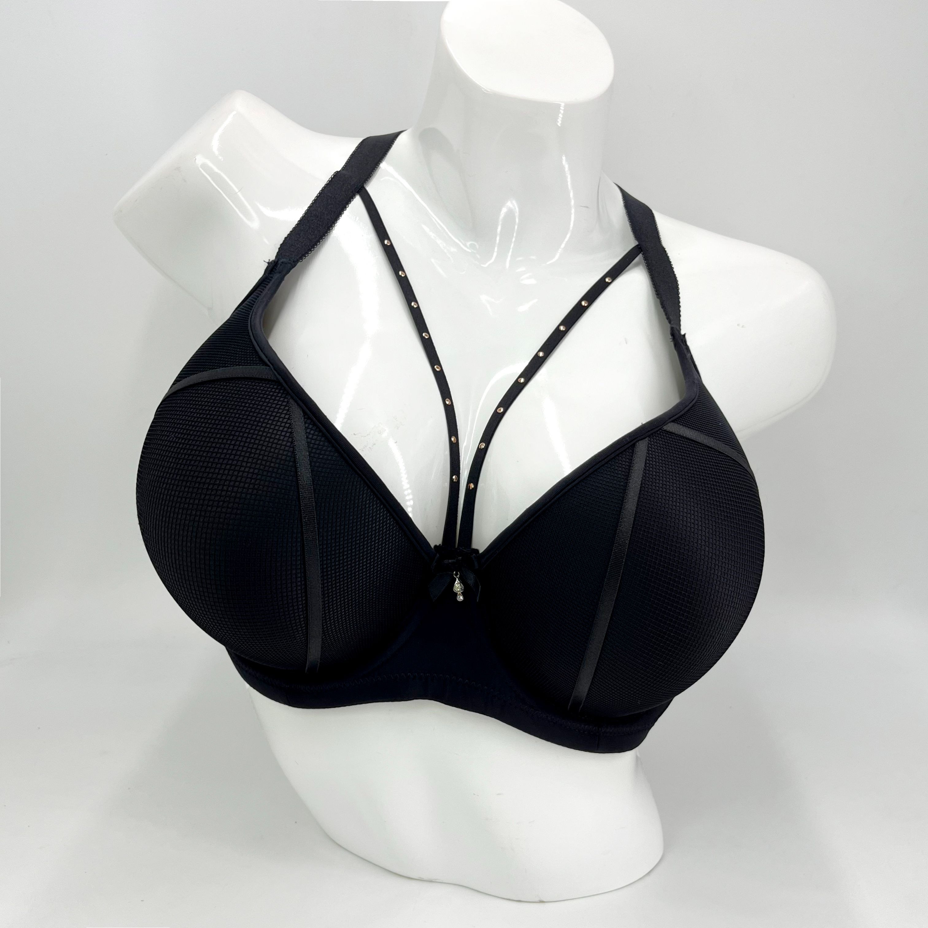 Plus Size Sexy Three Quarters Cup Brassiere New Fashionable Comfortable Mesh Surface Opaque Bra