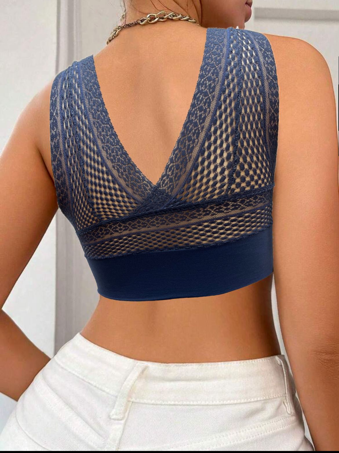 New Arrival Brassiere  Elegant Mesh Non-removable Thin Foam Vest Bra Wide Shoulder Strap