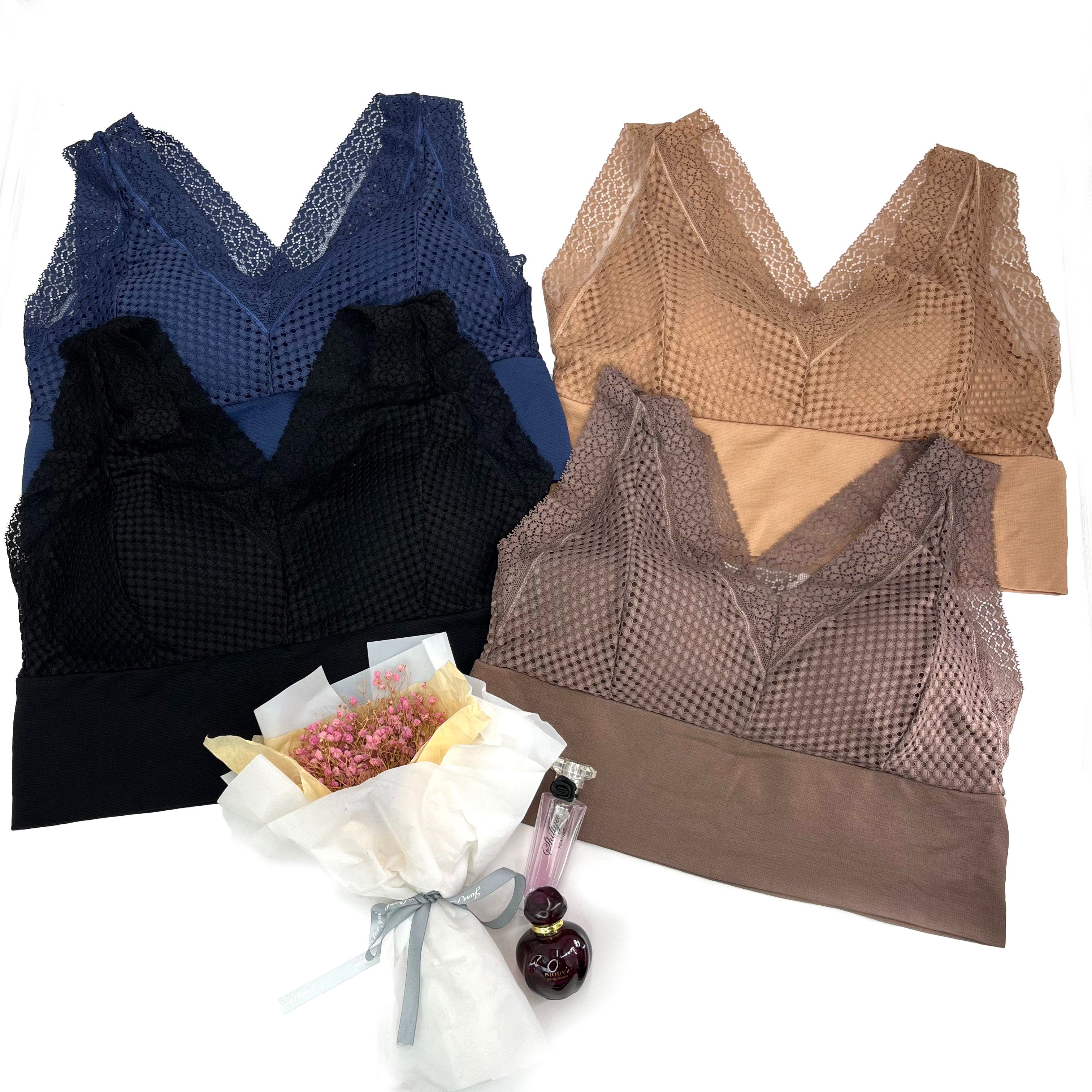 New Arrival Brassiere  Elegant Mesh Non-removable Thin Foam Vest Bra Wide Shoulder Strap