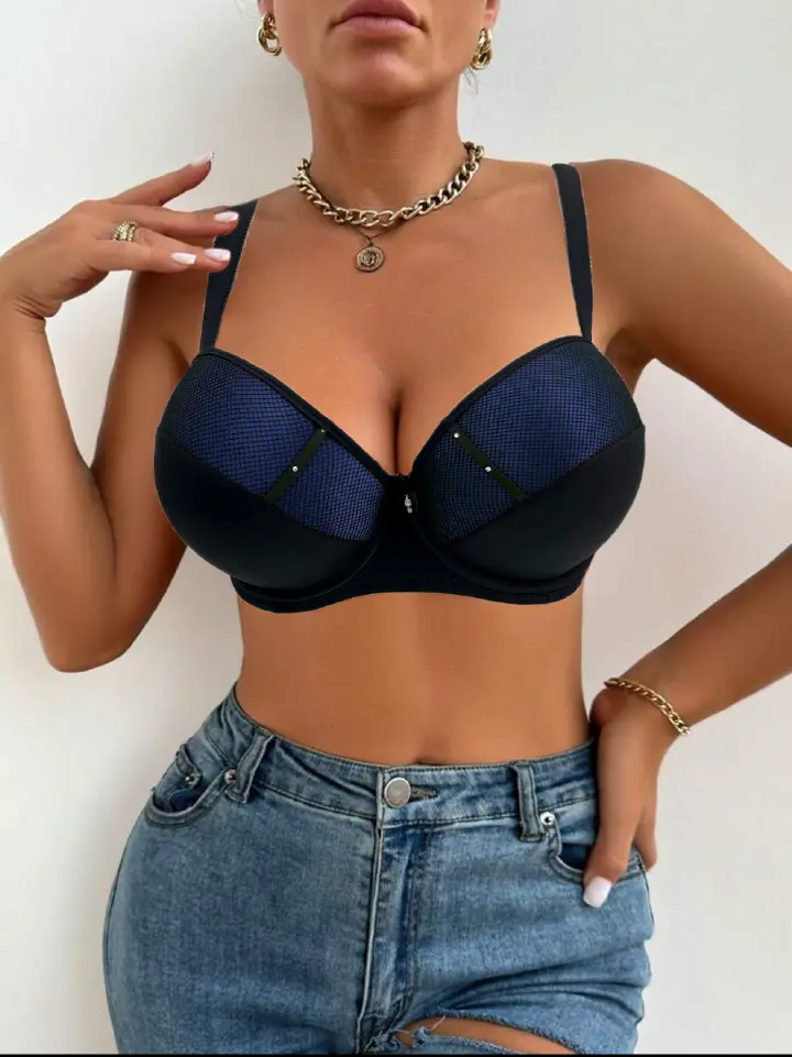 UK/Europe And The United States Hot Selling Uk Bra Sexy Mesh Big Thick Cup