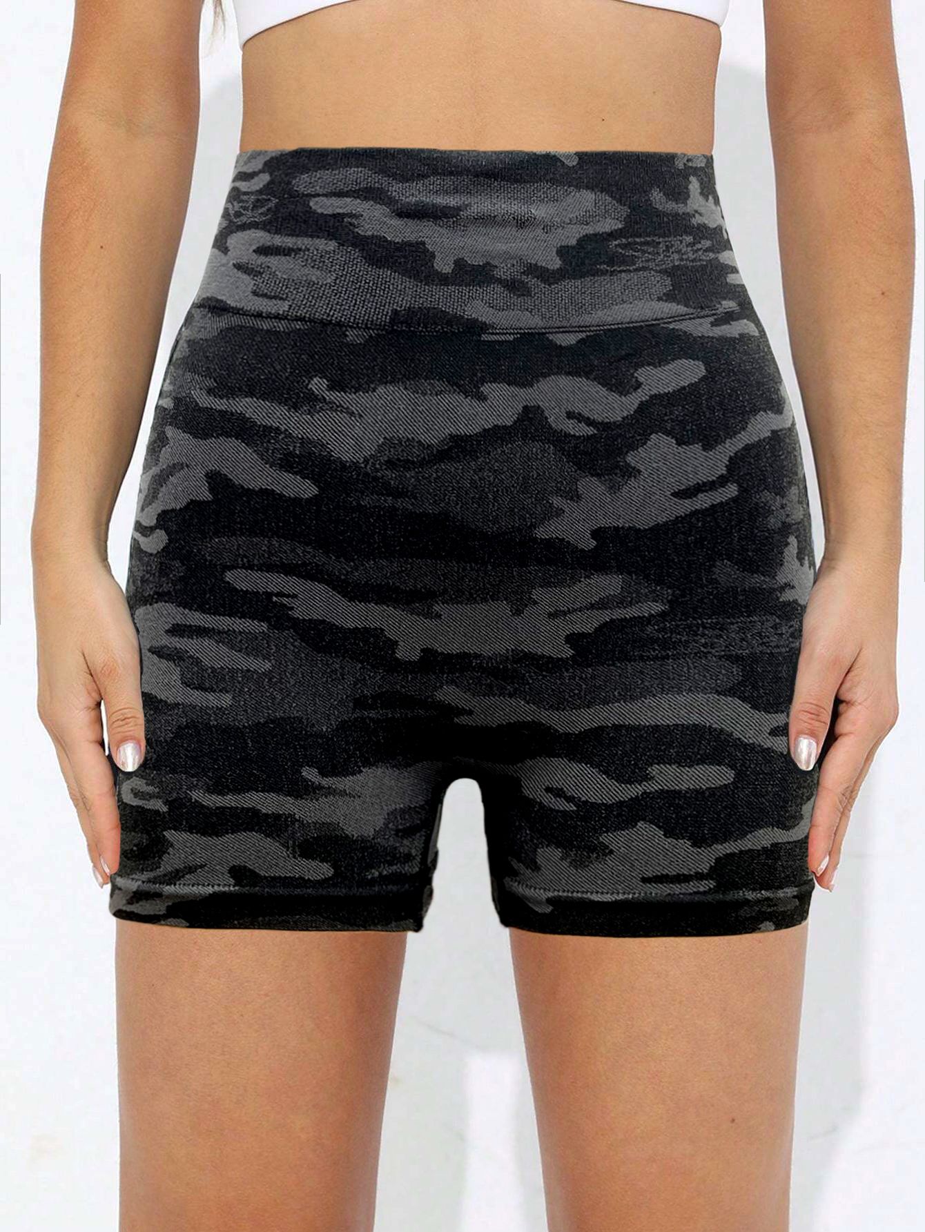Camouflage Pattern Yoga Pants Breathable and Comfortable Fitness Leggings Workout Shorts