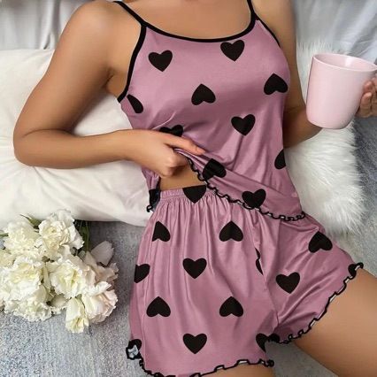 Fashion Express Europe and the United States Summer Women's Pajamas Two Sets of Sexy Halter Vest Shorts Homestays Pajamas