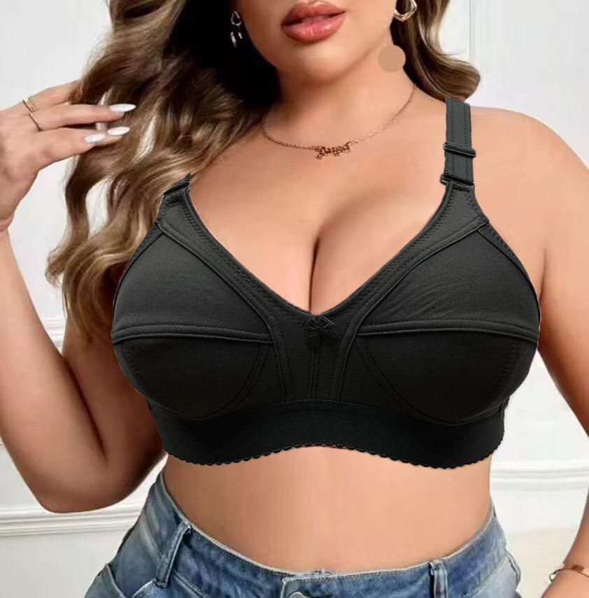 600PCS Women's Plus Size Full Support Bra Wireless Comfort Breathable Everyday Underwear (3 Colors: Beige/Black/White)