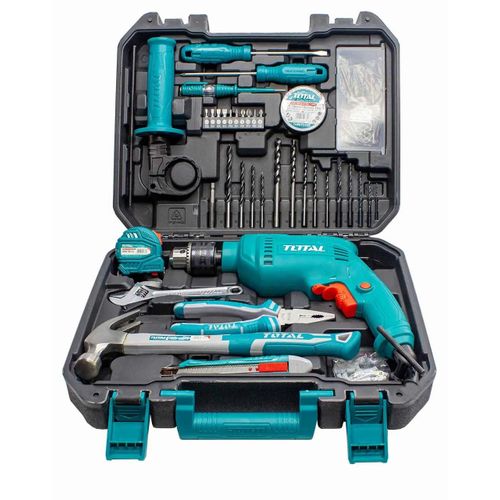 TOTAL 115pcs Electric 650W Hammer Drill Professional Tool Set With Drill DIY Kit