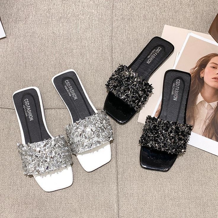 Versatile slide sandals with faux pearl accents Leather lightweight sandals with soft sole elegant summer shoes open toes for women flats leather