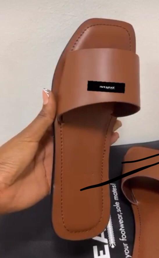 Cute Genuine leather Soft and supple flat sandals for warm weather women's flat sandals solid color open ladies sandals genuine leather