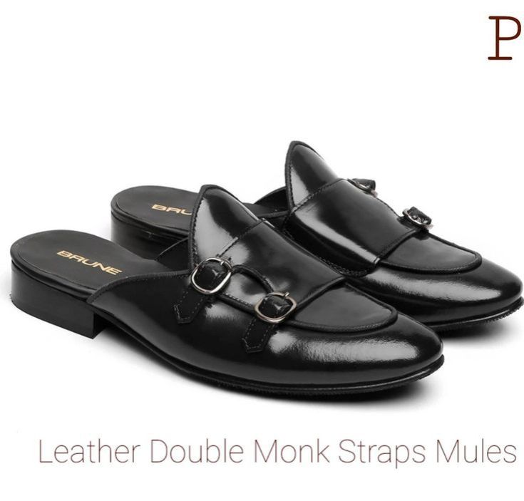 MULES , SLIPONS Pure genuine Men cow leather  groom shoes genuine leather official or casual can be worn with suits or casually for any occasion double monk straps