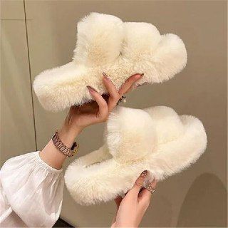Fluffy Leather women slide sandals size 35 to 43 stylish  clearace sale offer women slide sandals size 35 to 43 stylish  clearace sale offer
