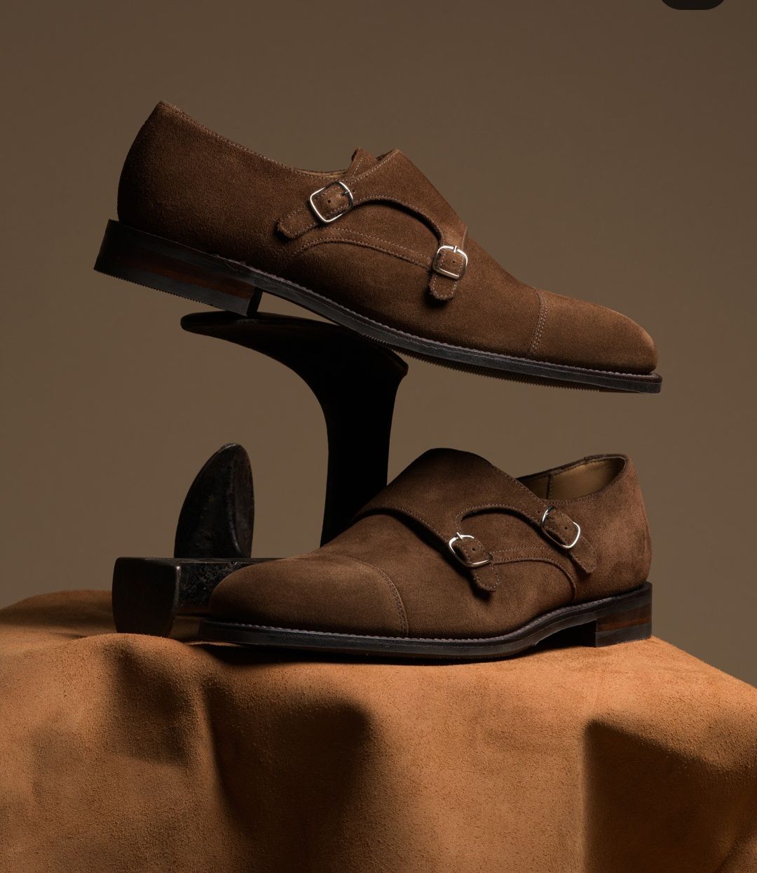 CLEARANCE SALE !!!Suede leather double monk Pure genuine Men cow leather oxfords groom shoes genuine leather official or casual can be worn with suits or casually for any occasion