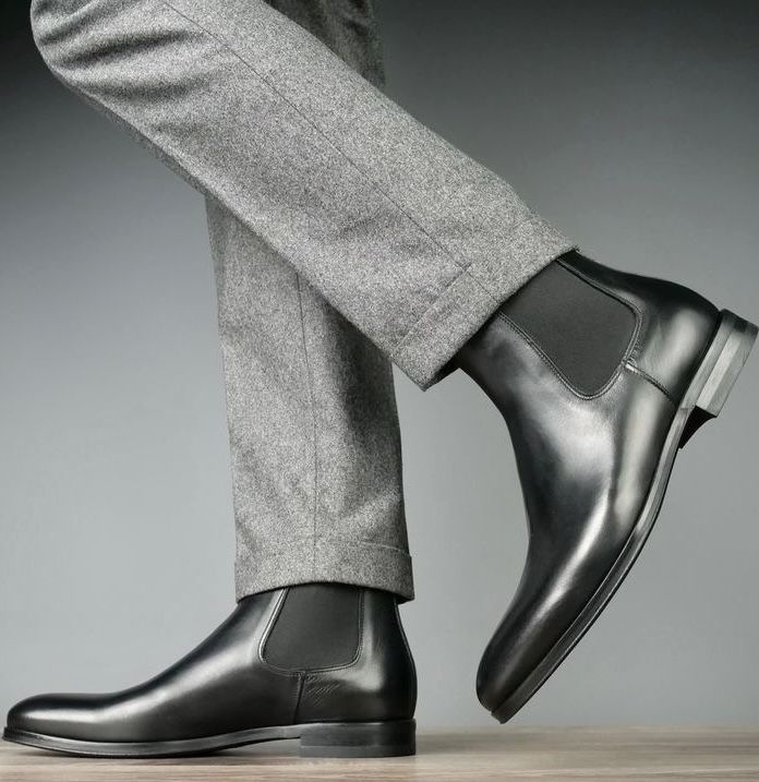 CLEARANCE SALE !!!   Leather Pure genuine Men cow leather Chelsea Boots groom shoes genuine leather official or casual can be worn with suits or casually for any occasion
