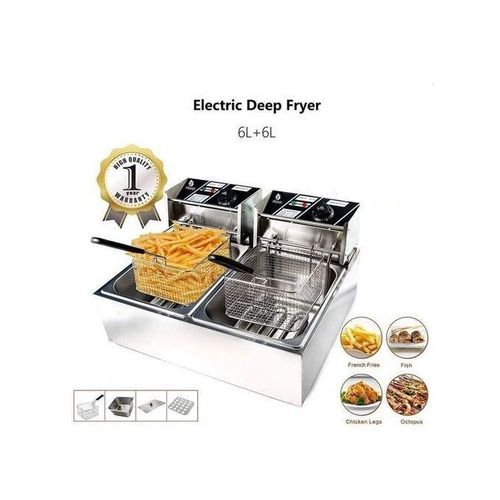 Redberry 12L (6L+6L) Energy Efficient Double Electric Chips and Chicken Deep Fryer Machine