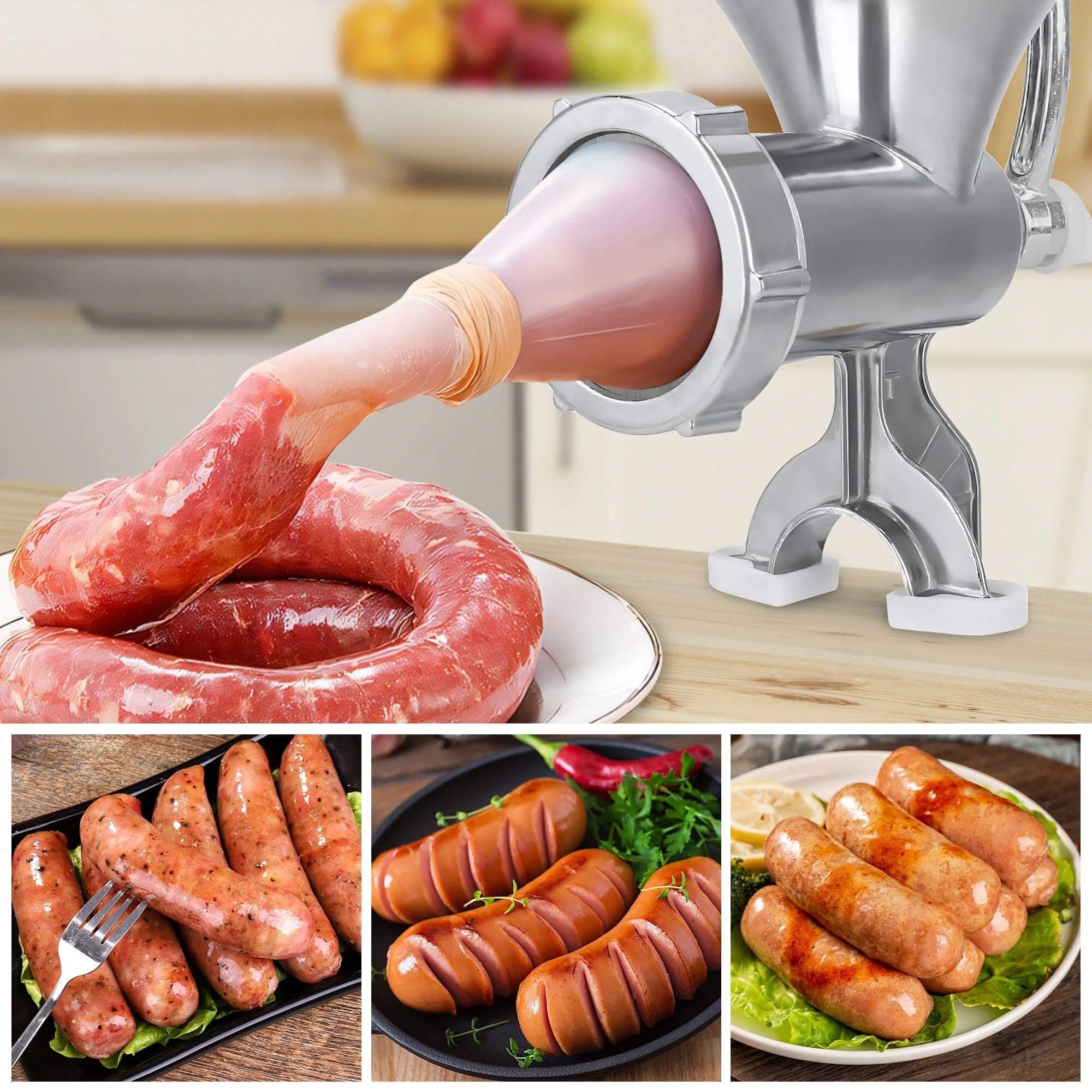 Multi-Functional Meat Mincer Meat Grinder Sausage Maker Durable Home Kitchen Tool for Grinding Meat and Vegetables