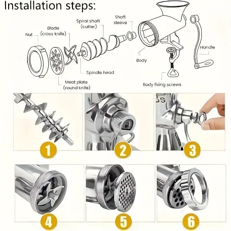 Multi-Functional Meat Mincer Meat Grinder Sausage Maker Durable Home Kitchen Tool for Grinding Meat and Vegetables