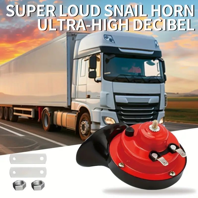 2Pcs 12V Electric Car Horn Set - Loud Dual Tone Automotive Horn Kit with Mounting Hardware for Cars Trucks Motorcycles