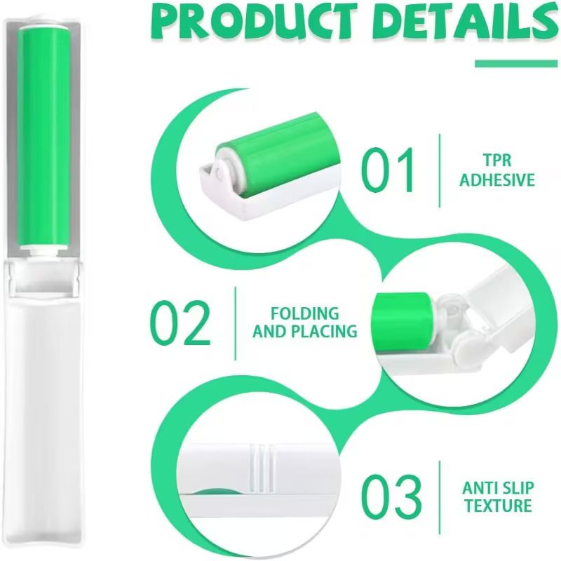 Reusable Washable Lint Roller No Refills Pet Hair Remover No Paper Waste Silicone Sticky Cleaner Brush Portable Lint Brush for Clothes Furniture with Travel Case