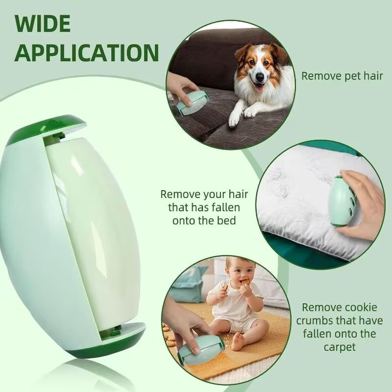 Reusable Washable Lint Roller No Paper Waste Pet Hair Remover No Refills Silicone Cleaning Brush for Clothes Sofa Bed Carpet