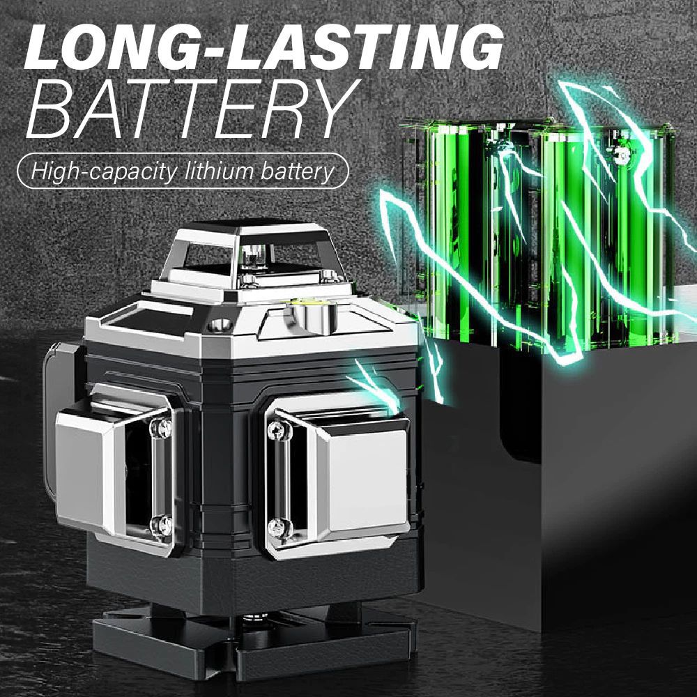 12 Line Green Laser Level Self-Leveling  360° Cross Line Tool with Remote Control - Professional Construction Leveler for Tiling, and Carpentry