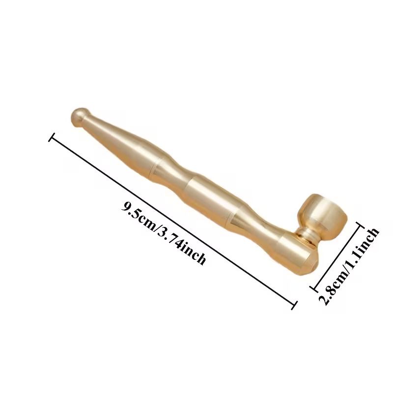 Kiko Portable Brass Metal Kibao Smoking Pipe - 9.5cm Detachable Travel Pipe with Filter for Smoking Tobacco or Herbs