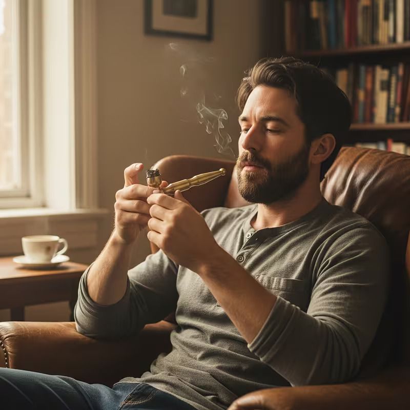 Kiko Portable Brass Metal Kibao Smoking Pipe - 9.5cm Detachable Travel Pipe with Filter for Smoking Tobacco or Herbs